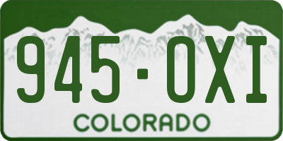 CO license plate 945OXI
