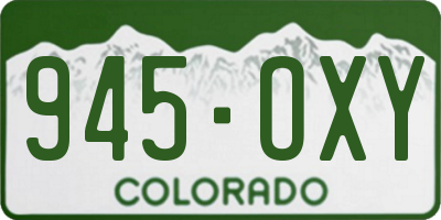 CO license plate 945OXY