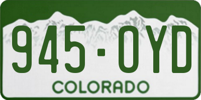 CO license plate 945OYD