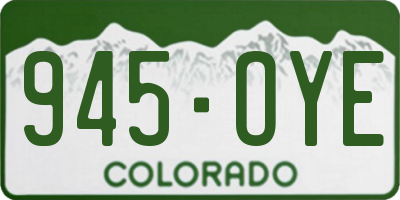 CO license plate 945OYE