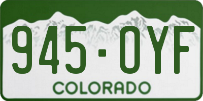 CO license plate 945OYF