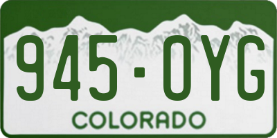 CO license plate 945OYG