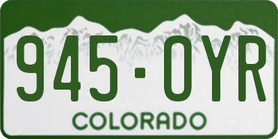 CO license plate 945OYR
