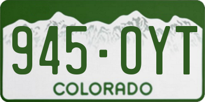 CO license plate 945OYT