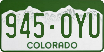 CO license plate 945OYU