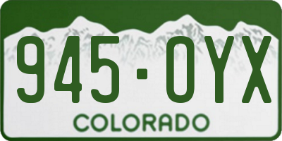 CO license plate 945OYX