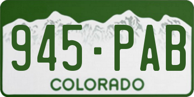 CO license plate 945PAB