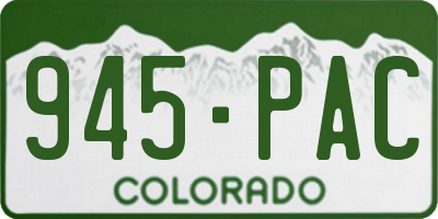 CO license plate 945PAC