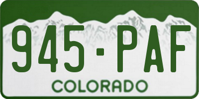 CO license plate 945PAF