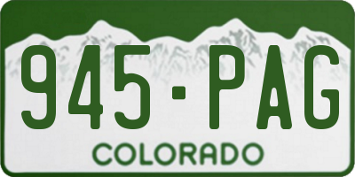 CO license plate 945PAG
