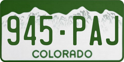 CO license plate 945PAJ