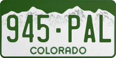 CO license plate 945PAL
