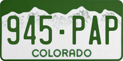 CO license plate 945PAP