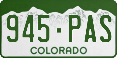 CO license plate 945PAS