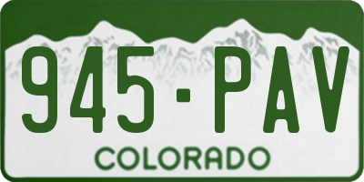 CO license plate 945PAV