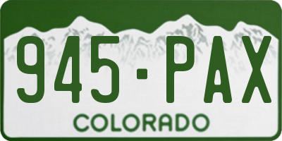 CO license plate 945PAX