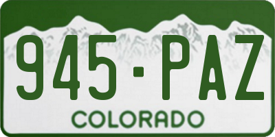 CO license plate 945PAZ