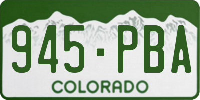 CO license plate 945PBA