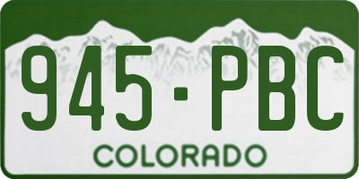 CO license plate 945PBC