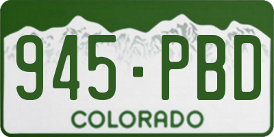 CO license plate 945PBD