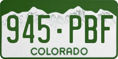 CO license plate 945PBF