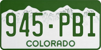 CO license plate 945PBI