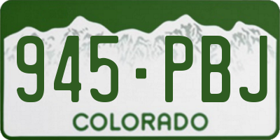 CO license plate 945PBJ