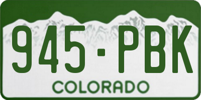 CO license plate 945PBK