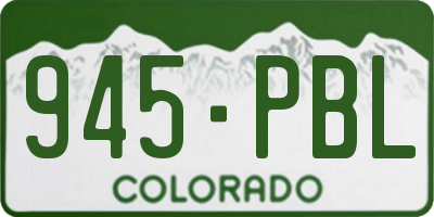 CO license plate 945PBL