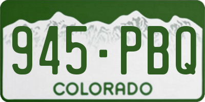CO license plate 945PBQ