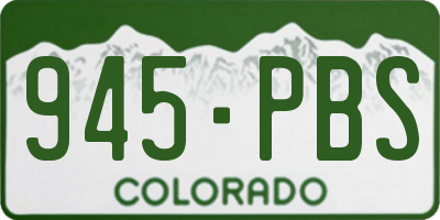 CO license plate 945PBS