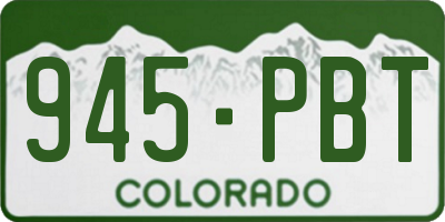 CO license plate 945PBT
