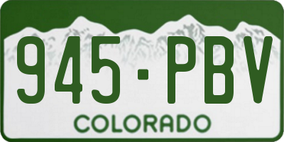CO license plate 945PBV