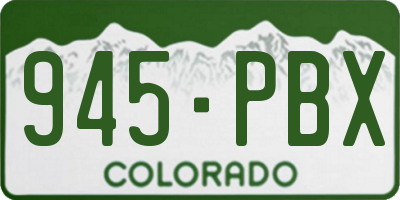 CO license plate 945PBX