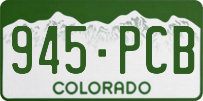 CO license plate 945PCB