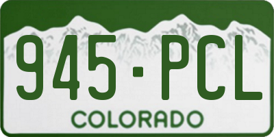 CO license plate 945PCL
