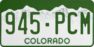 CO license plate 945PCM