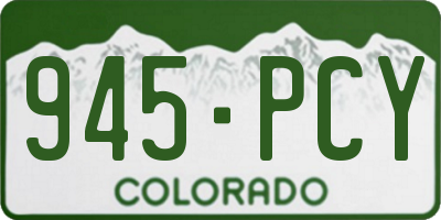 CO license plate 945PCY