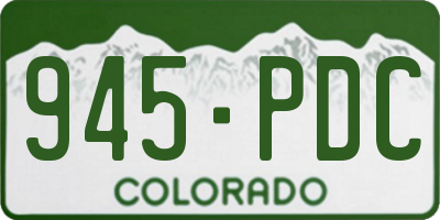 CO license plate 945PDC