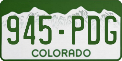 CO license plate 945PDG