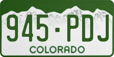 CO license plate 945PDJ