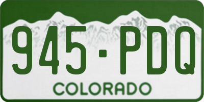 CO license plate 945PDQ