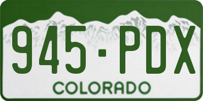 CO license plate 945PDX