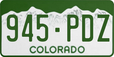 CO license plate 945PDZ
