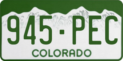 CO license plate 945PEC