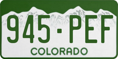 CO license plate 945PEF
