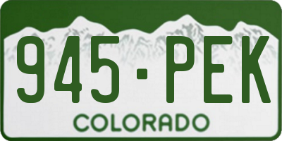CO license plate 945PEK