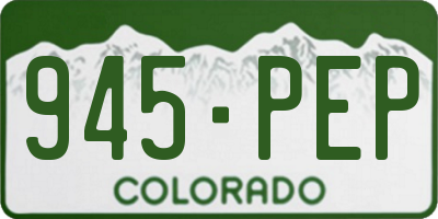 CO license plate 945PEP