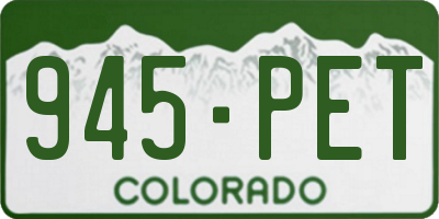 CO license plate 945PET