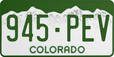 CO license plate 945PEV